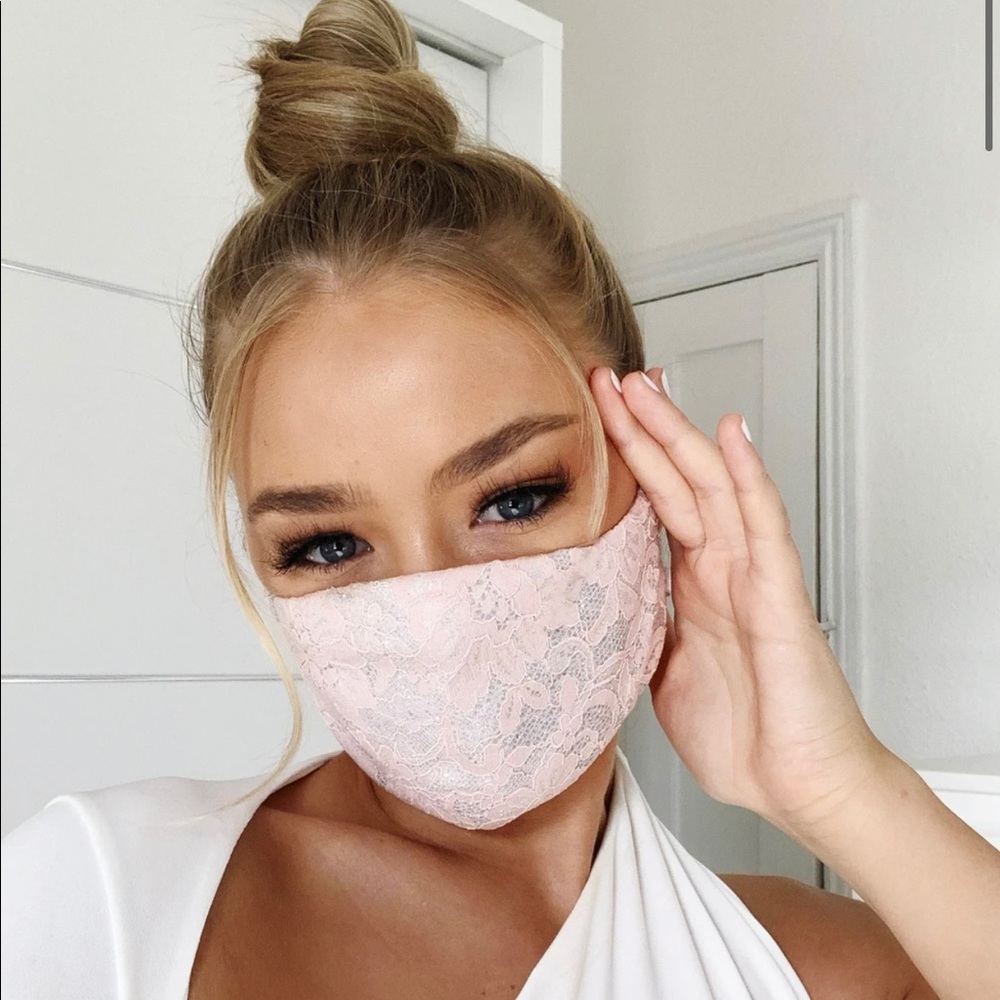 Club London Pink Lace Face Mask